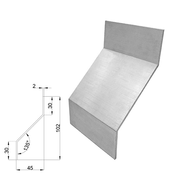 Aluminum profile Z, 135°, 6m