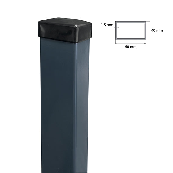 Słupek 60x40mm ZnPVC 2200mm antracyt