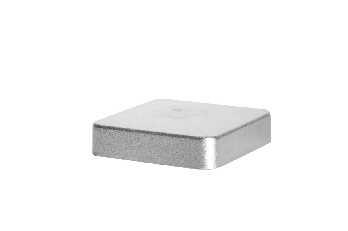 Aluminiowy daszek słupka 100x100 płaski - naturalny