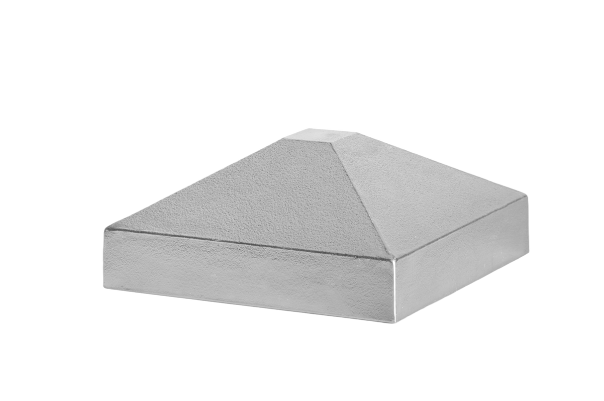 Aluminiowy daszek słupka 80x80 piramida - naturalny