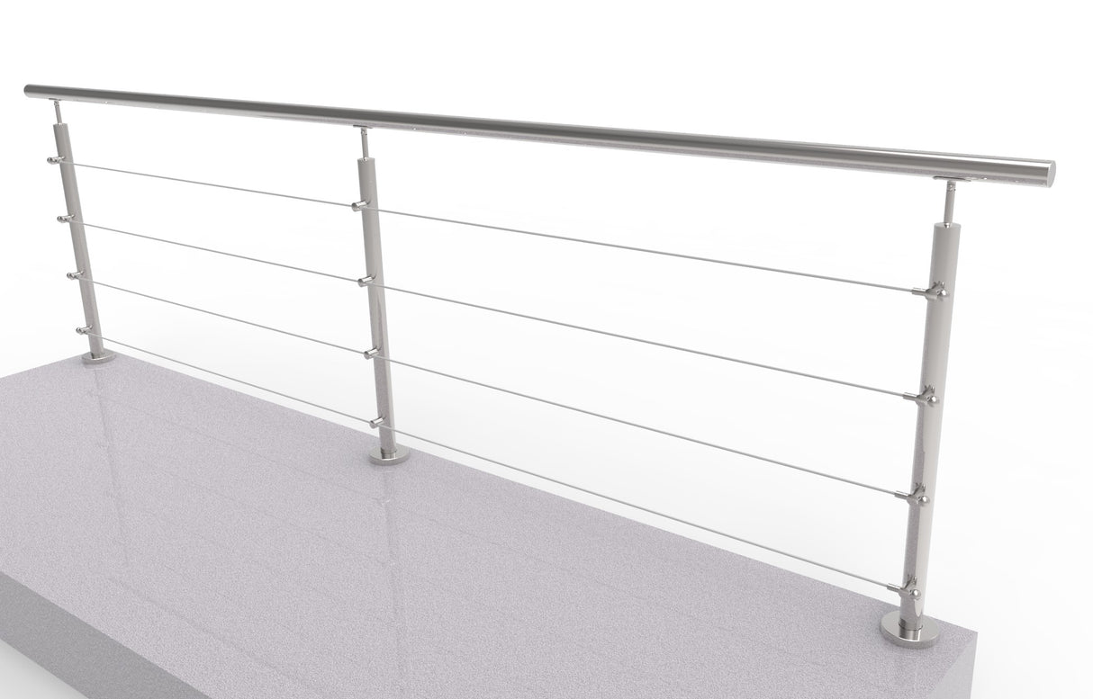 Balustrada nierdzewna AISI304, D42,4/4xd5/H900/L30