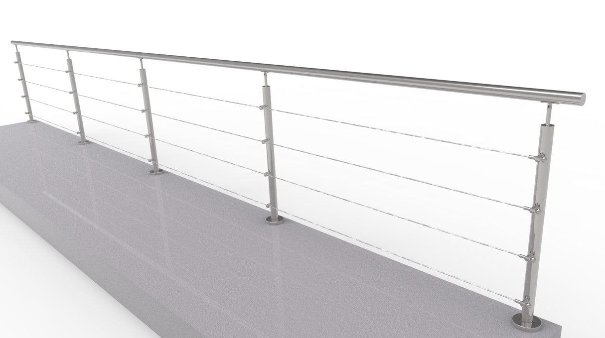 Balustrada nierdzewna AISI304, D42,4/4xd5/H900/L60