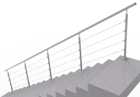 Balustrada nierdzewna AISI304, D42,4/4xd5/H900/L60