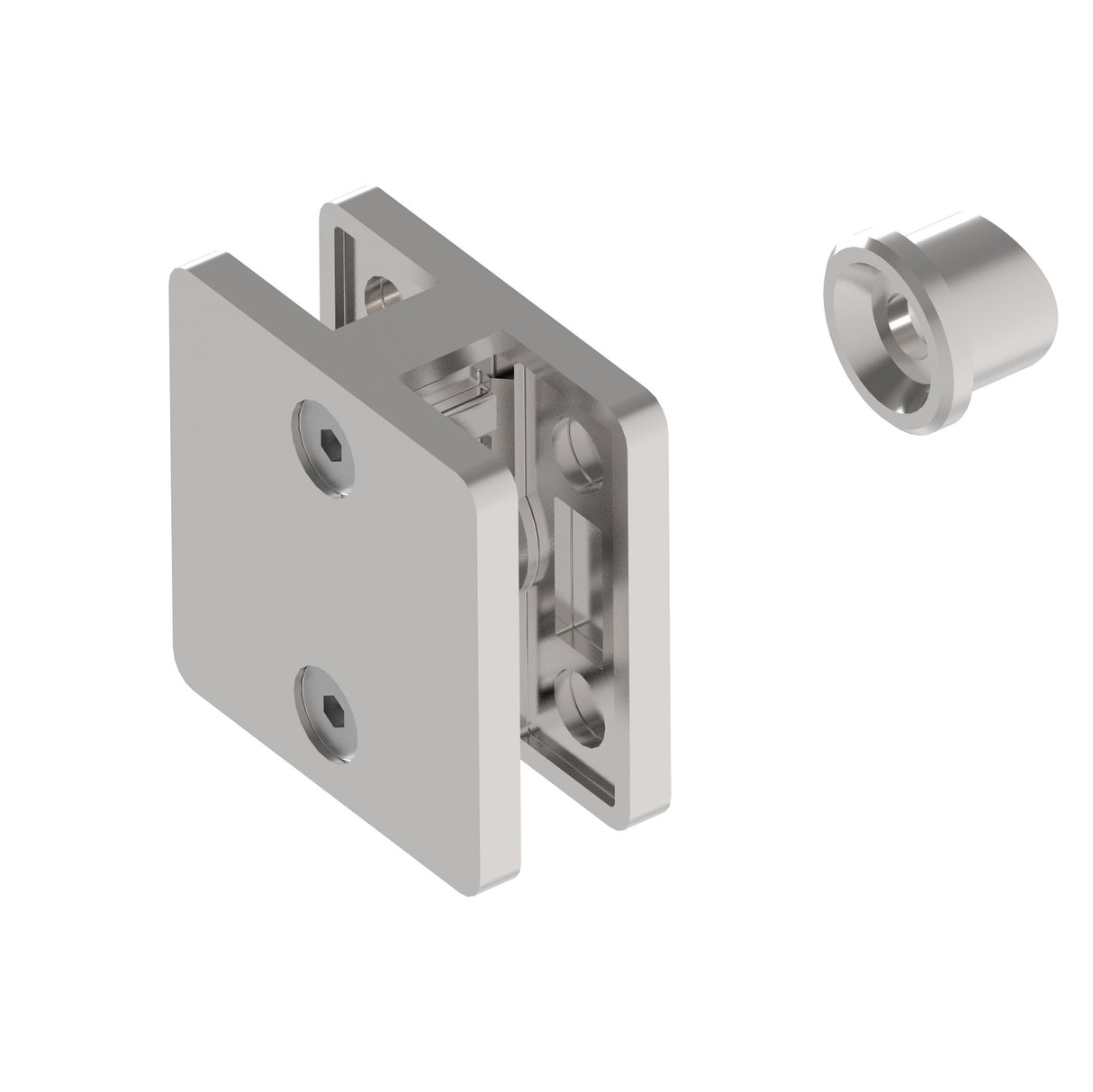 Uchwyt szkła - łącznik AISI316, 180°/D42,4/T6-12,7