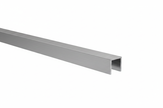 Zasklenie pevné - profil U 15x15x2mm t6-8mm INOX effect