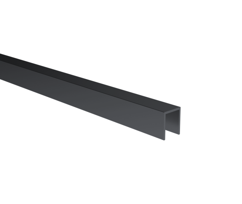 Zasklenie pevné - profil U 20x30x2mm t10-12mm BLACK