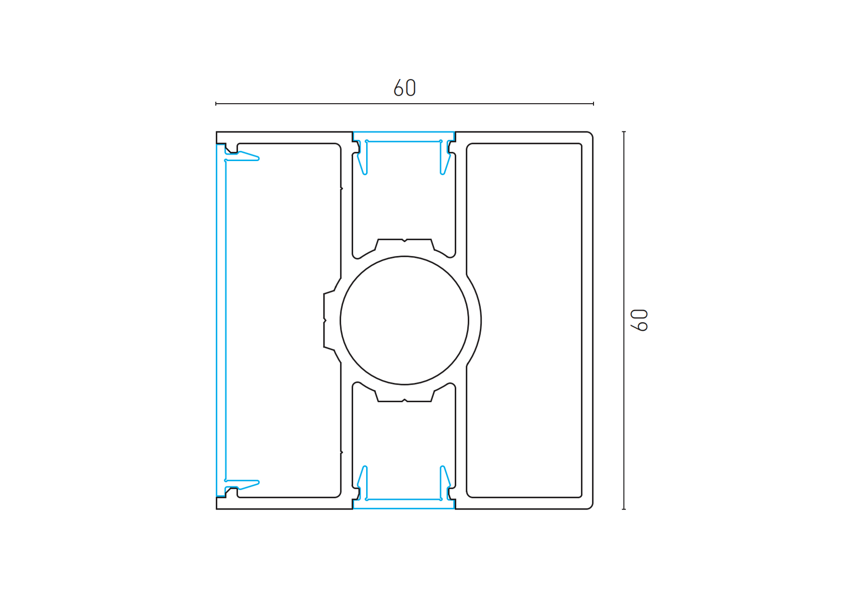 Aluminiowy słupek ogrodzeniowy 60x60 - 6000mm