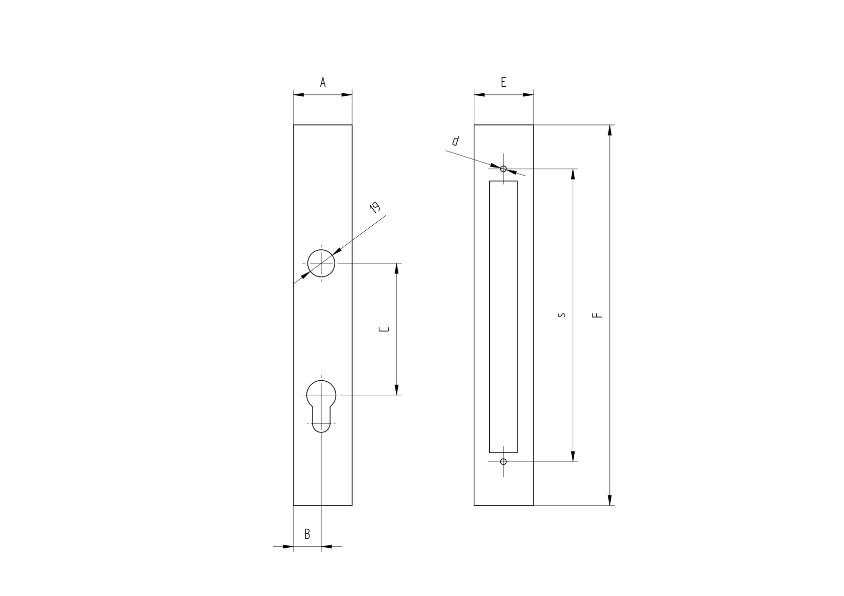 Obudowa zamka B1/30-40x90, JP60x40