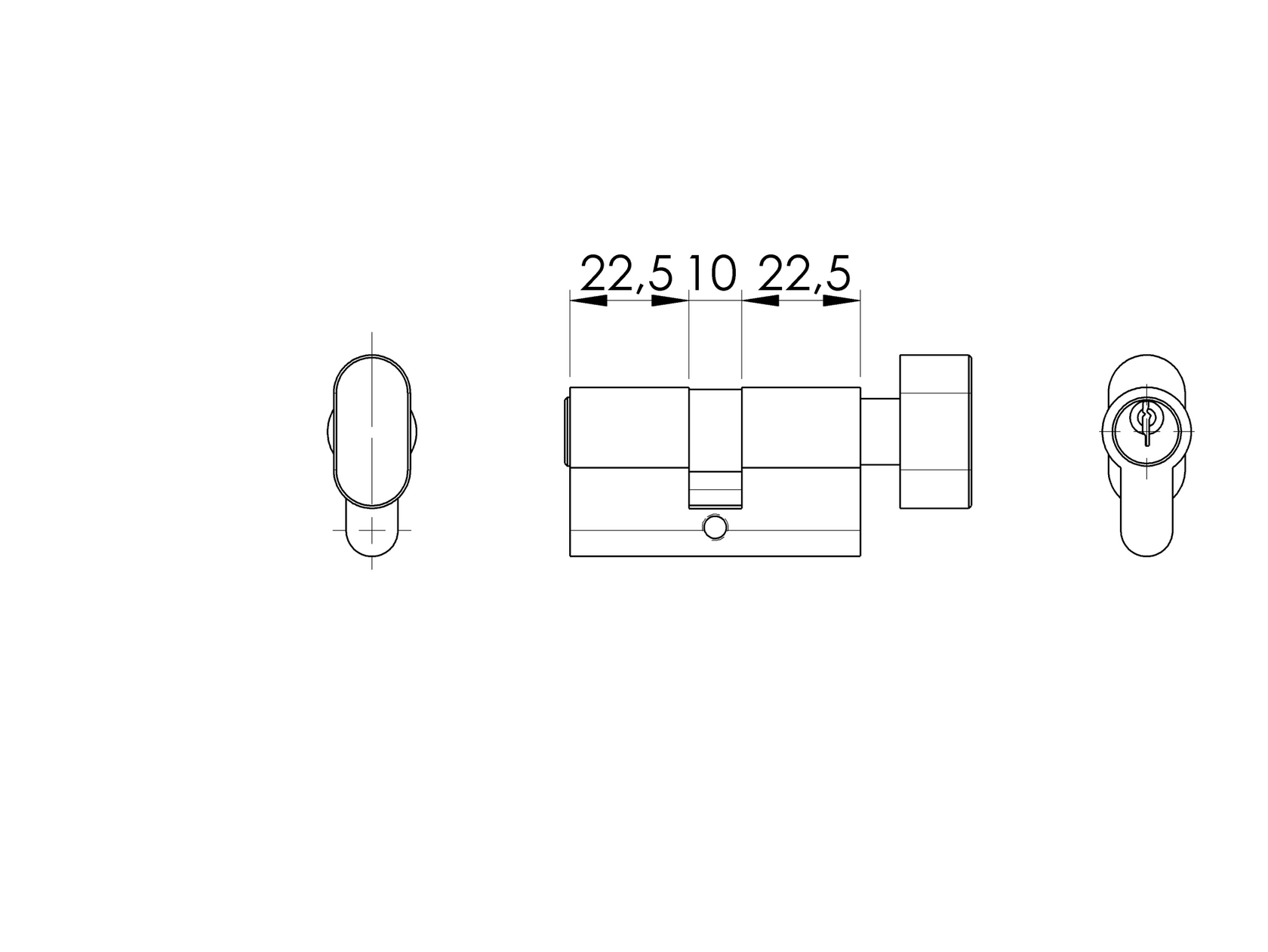 Wkładka do zamka klucz-klucz 27,5/27,5 PZ-WC