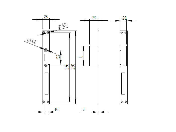 Zamek elektromagnetyczny z dwustronnym skrzydłem, 12v-24V AC/DC