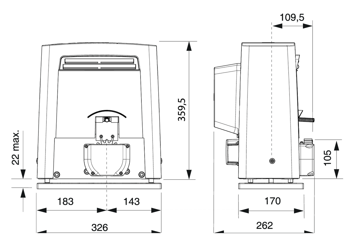 Silownik CAME set, max 1800kg,