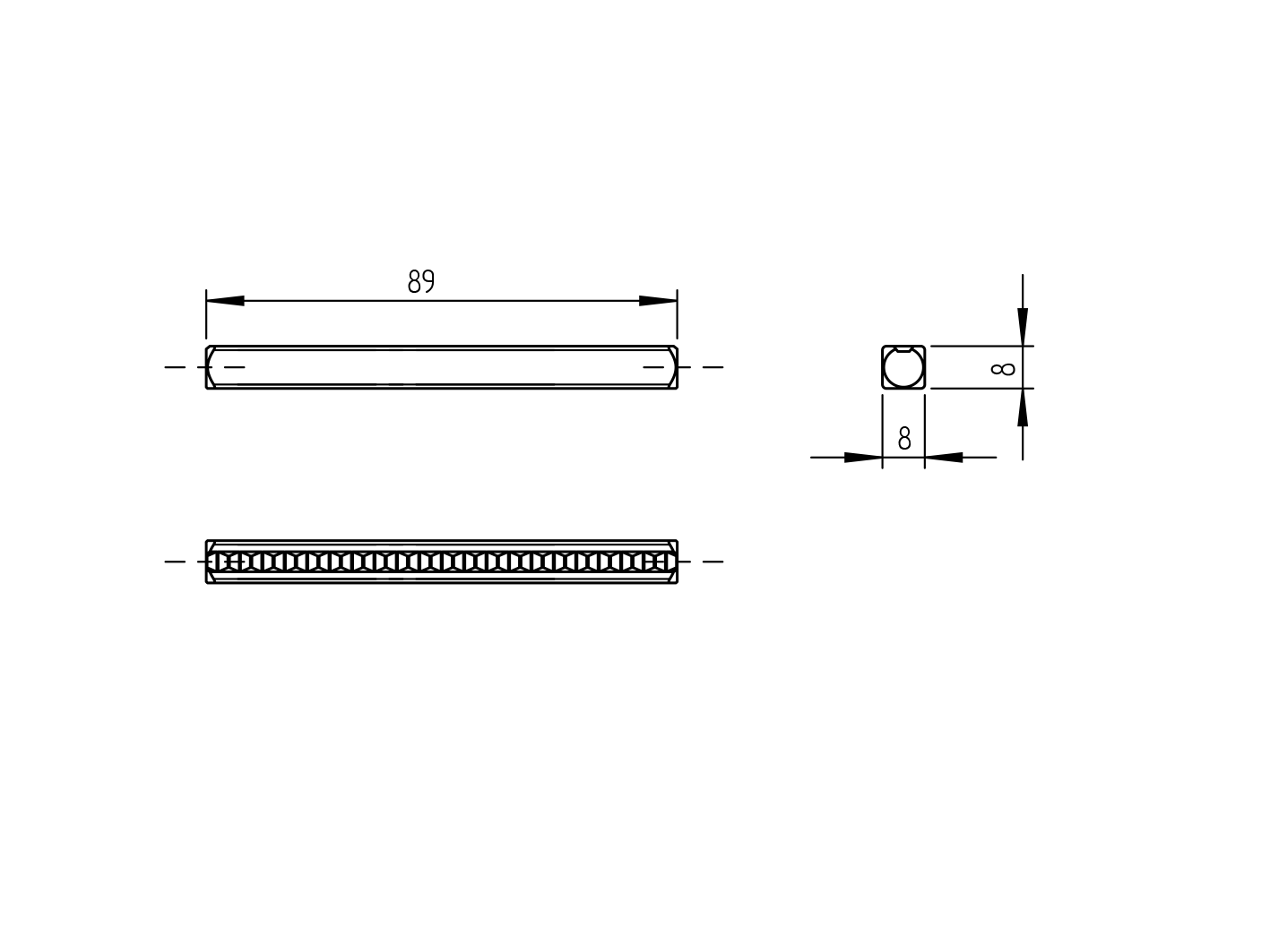 Łącznik klamki 8x8x90mm