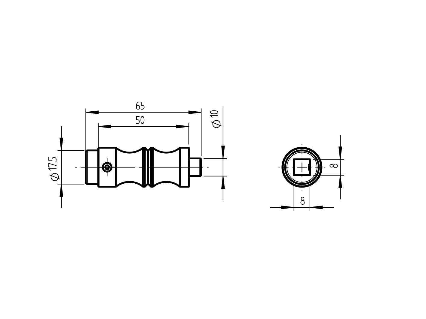 Czap klamki D22/17/7,5 , L67mm