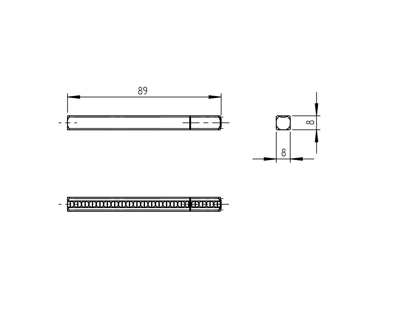 Trzpień do klamki 8x8x87mm