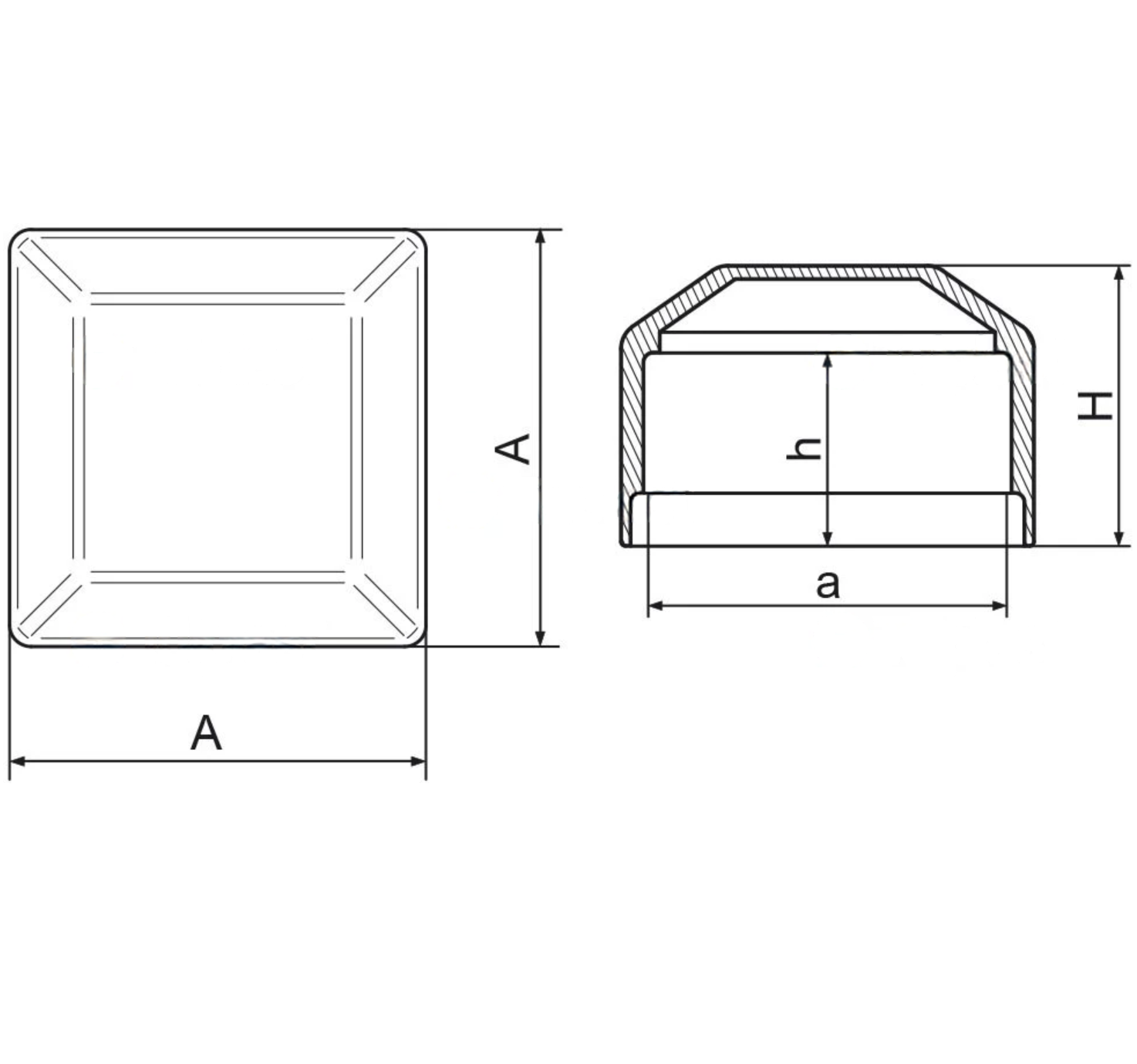 Osprzęt bram 70x70mm-PVC