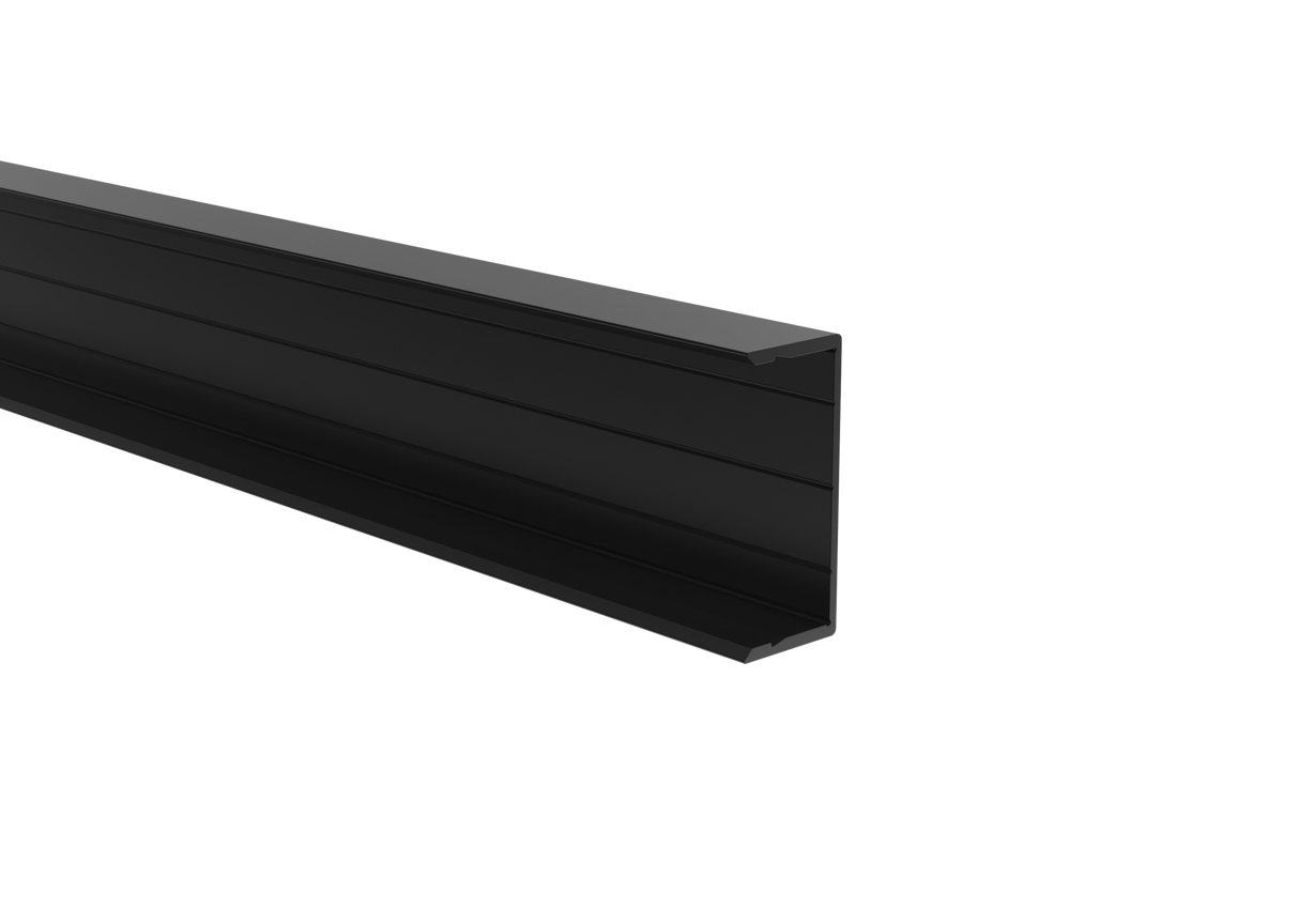 Aluminiowy adapter ogrodzeniowy do wypełnień 40 mm i do systemu elewacyjnego, 45 x 20 – 6,0 m – Czarny RAL 9005