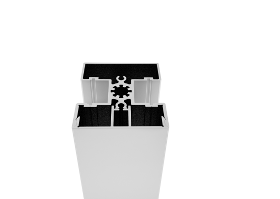 Zestaw aluminiowego słupka 50x60 i nakładki - 6000mm R7016