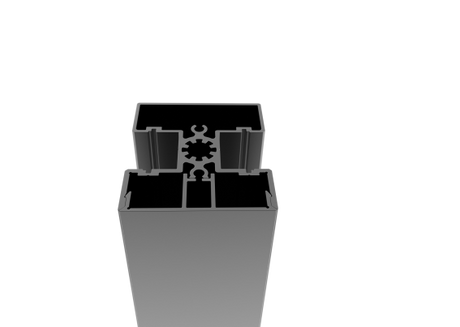 Zestaw aluminiowego słupka 50x60 i nakładki - 1850mm R7016