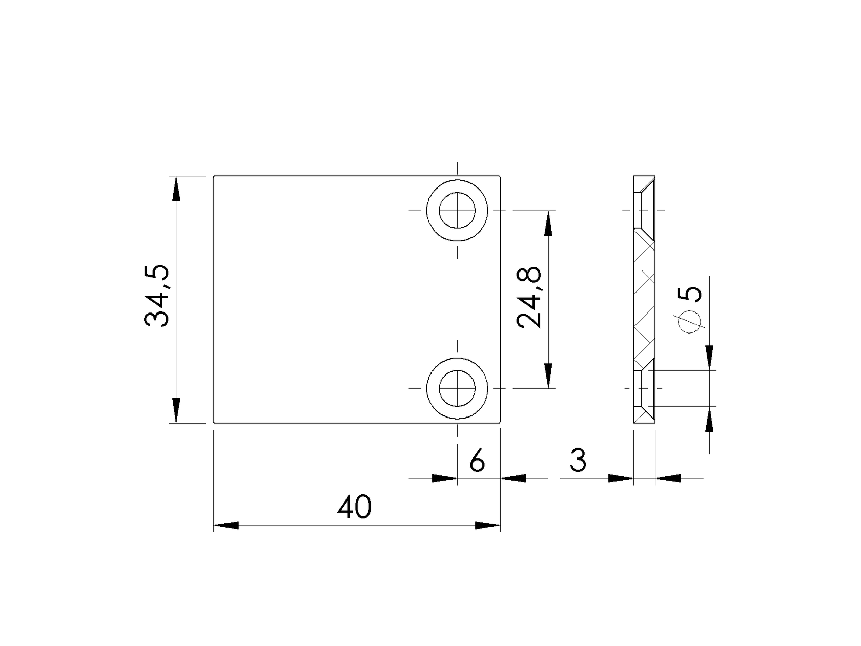 Aluminiowa osłona adaptera do listew 20mm R7016