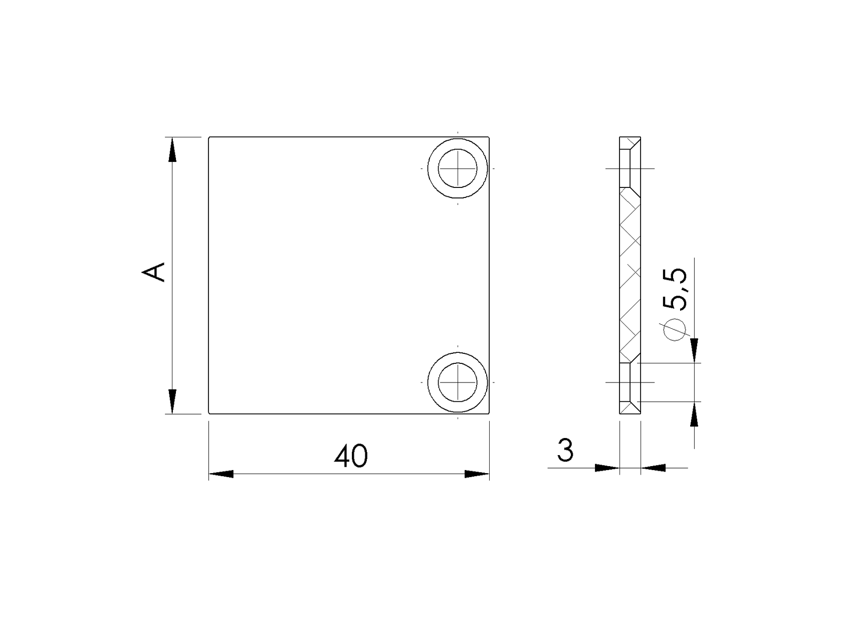 Aluminiowa osłona adaptera do listew 20-26mm R7016