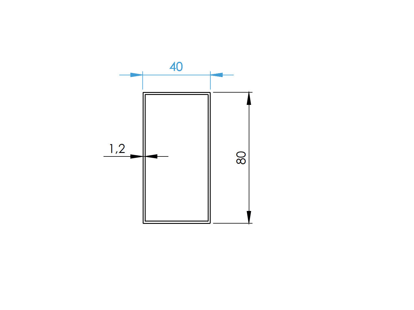 Aluminiowe wypełnienie ogrodzenia 20x100x1,2-6000mm