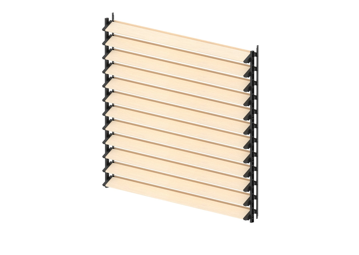 Set čierny pozinkovaný oceľový horizontálny naklápací systém 1,07 m čierny s 1,2 m drevenou borovicovou výplňou 19x95