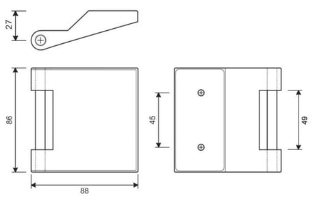 Zawias do ościeżnicy drewnianej szklanych drzwi