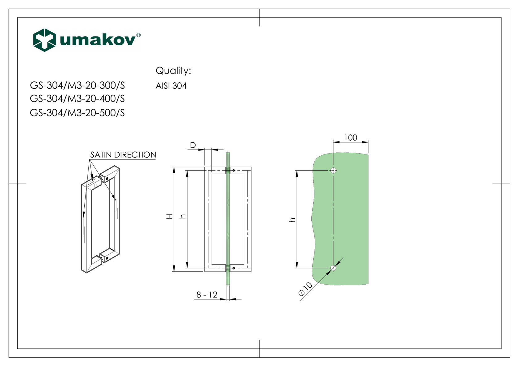 Pochwyt - Antaba AISI304, K320