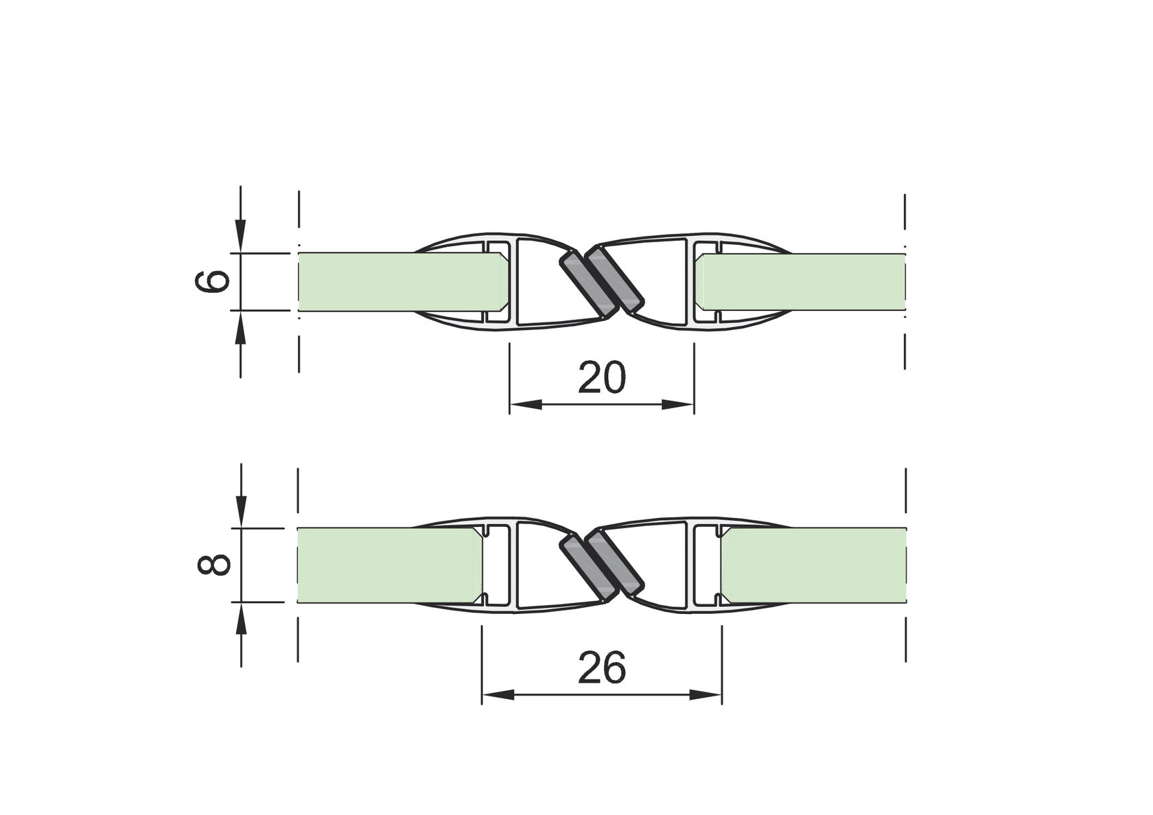 Listwa uszczelniająca drzwi- PVC para 180°