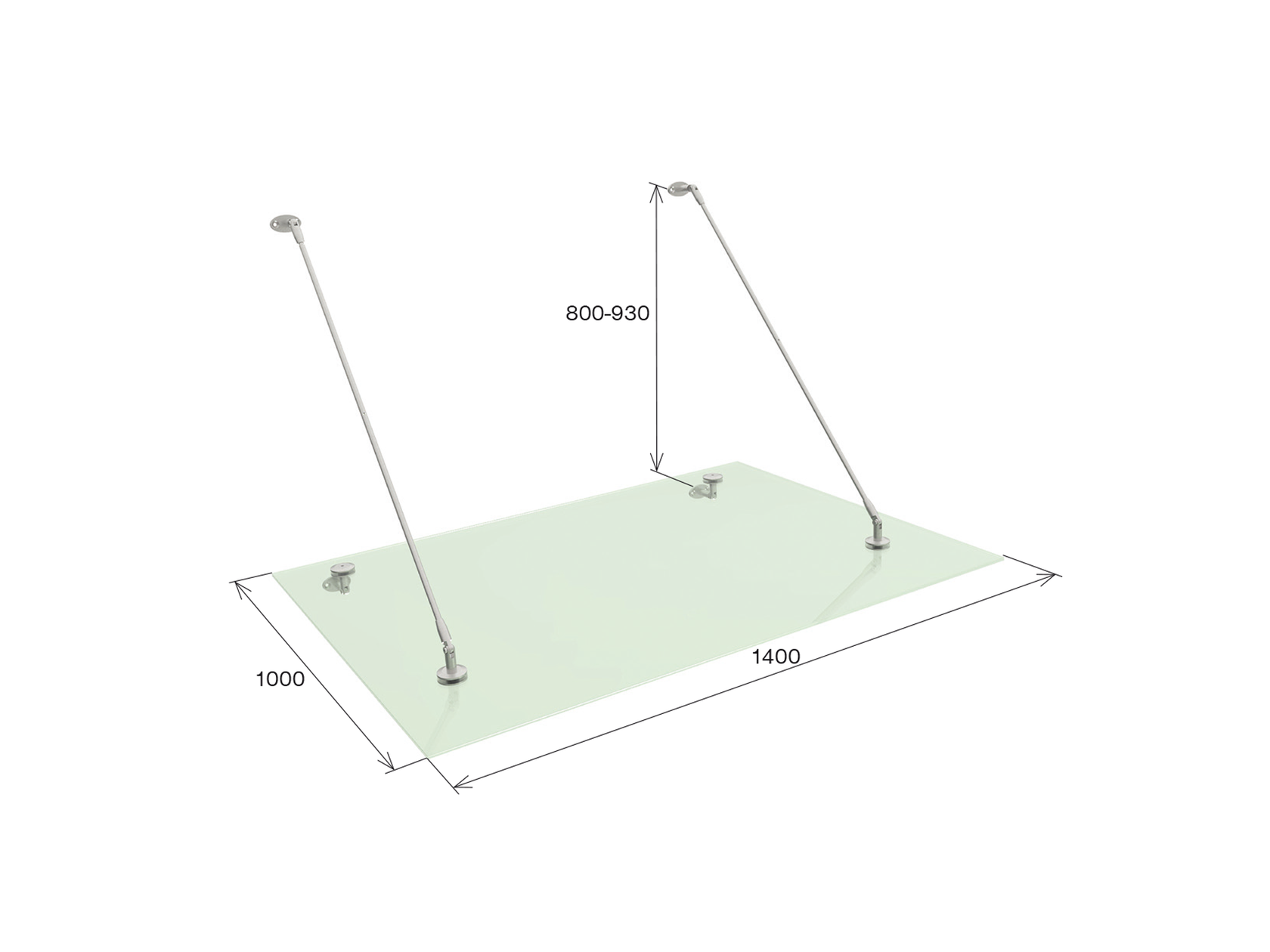 Daszek nierdzewny- okucia kpl