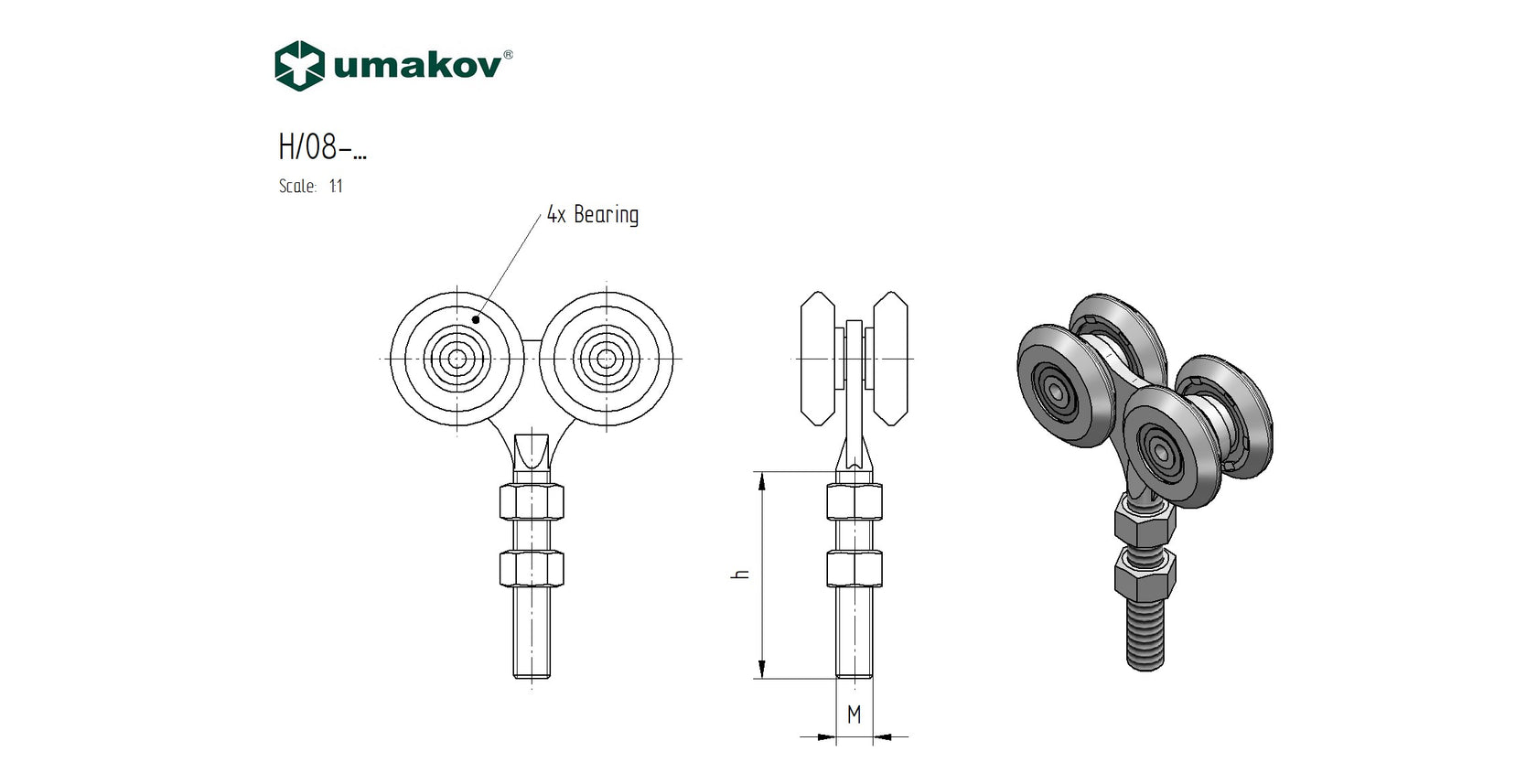 Osprzet bram Zn, profile 57x67mm