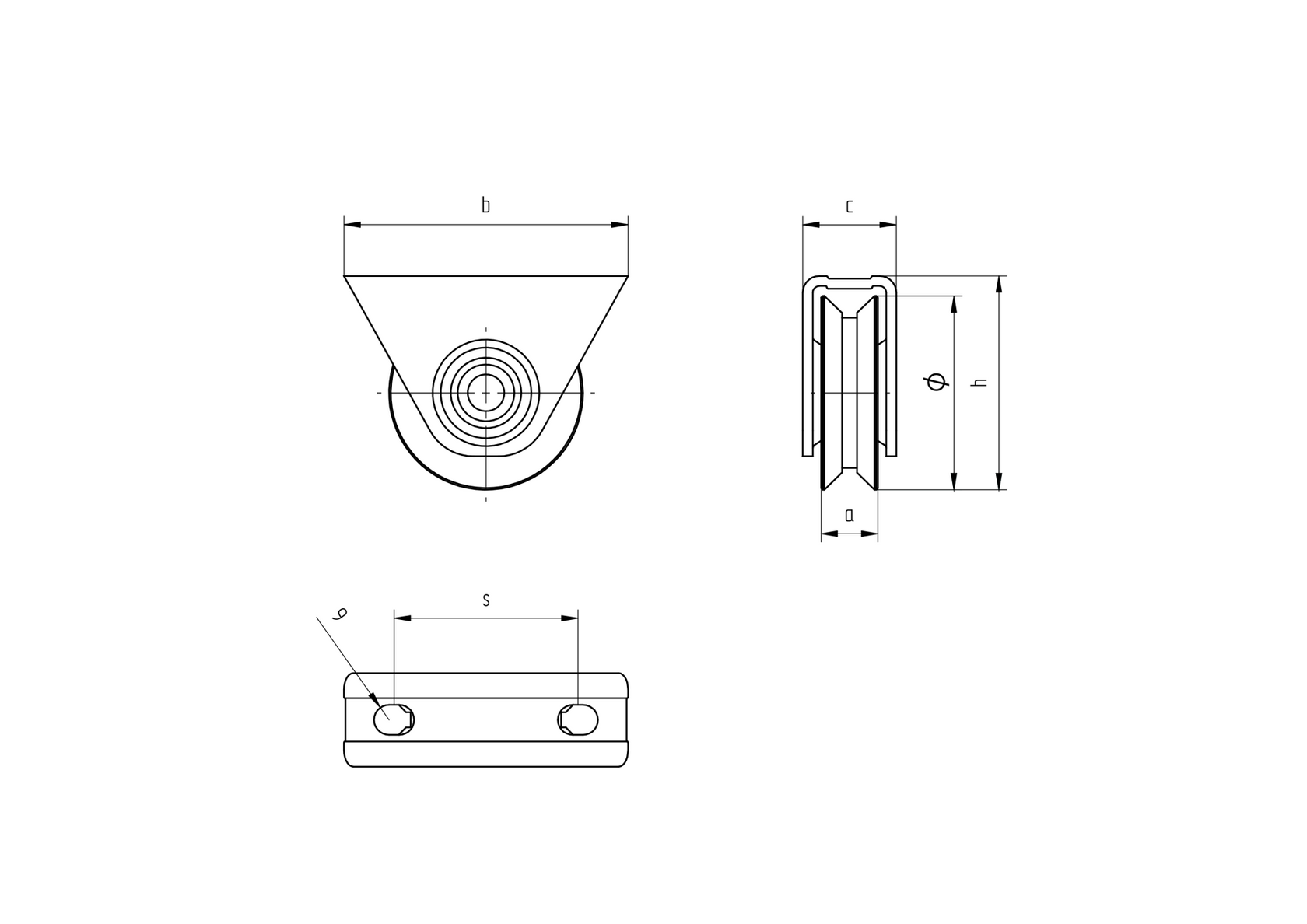Koło do bram przesuwnych z rowkiem V, INOX, D80