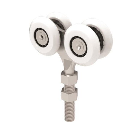 4 rolkowy wózek ze sworzniem do szyny Nylon