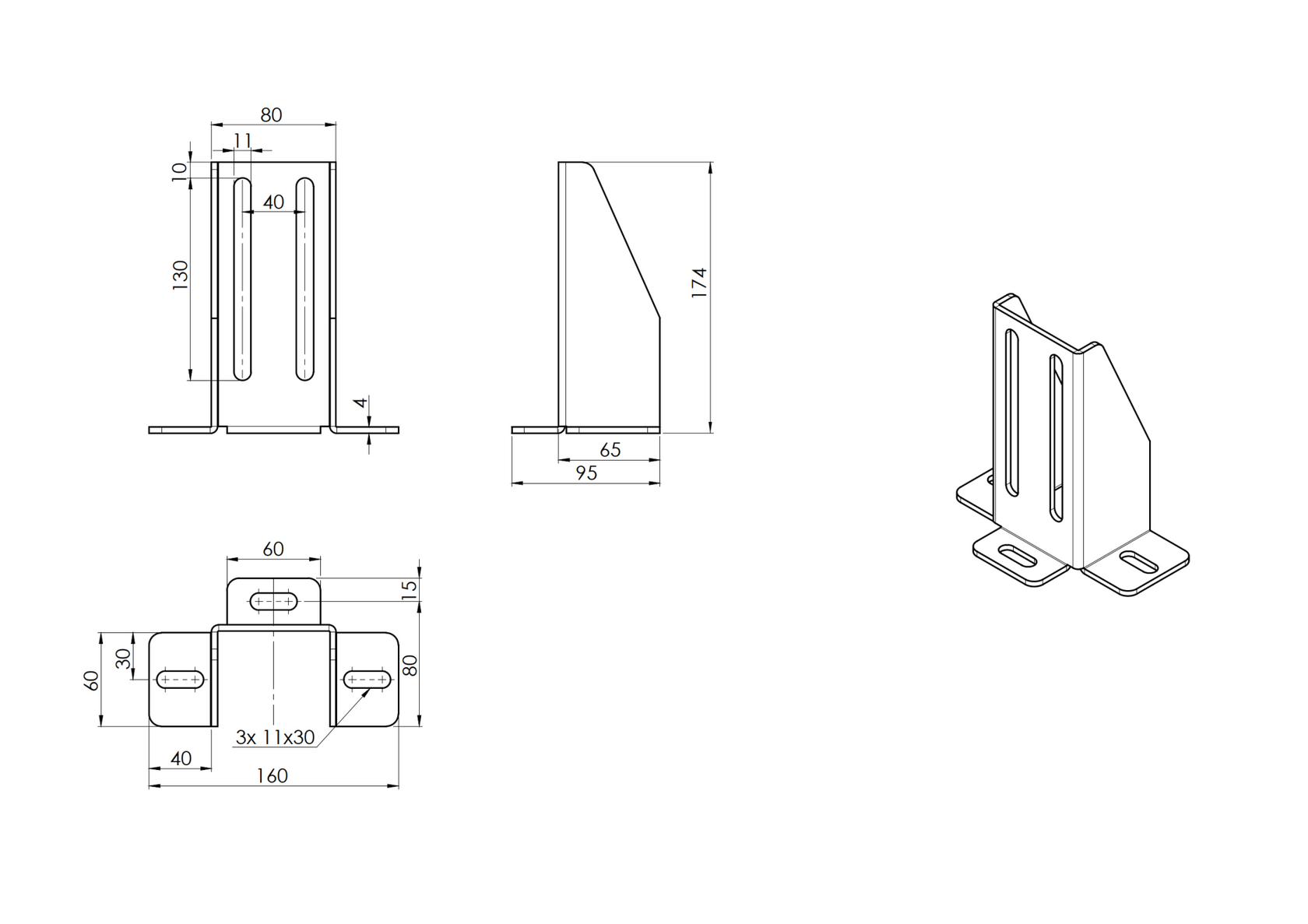 Uchwyt uniwersalny, Zn