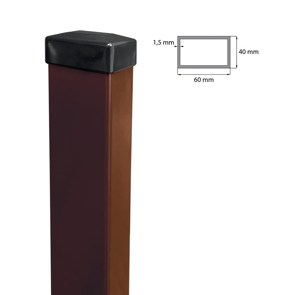 Słupek 60x40mm ZnPVC 2200mm brązowy