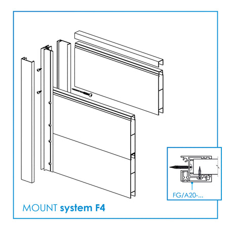 Aluminiowa listwa wykończeniowa górna wypełnienia FG/F20