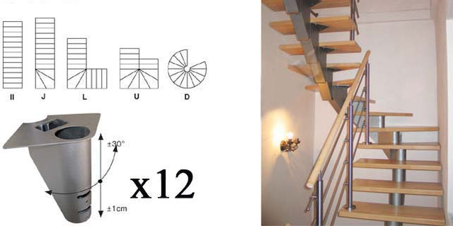 Schody-segment NS240 V 2450-2230mm, set 12x segmen