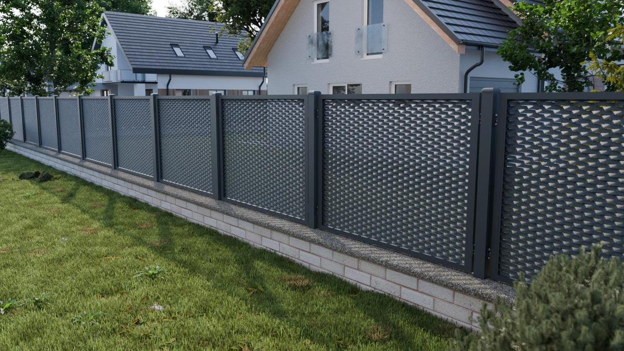 Panel ogrodzeniowy aluminiowy 2000x1200mm siatka cięto-ciągniona antr.