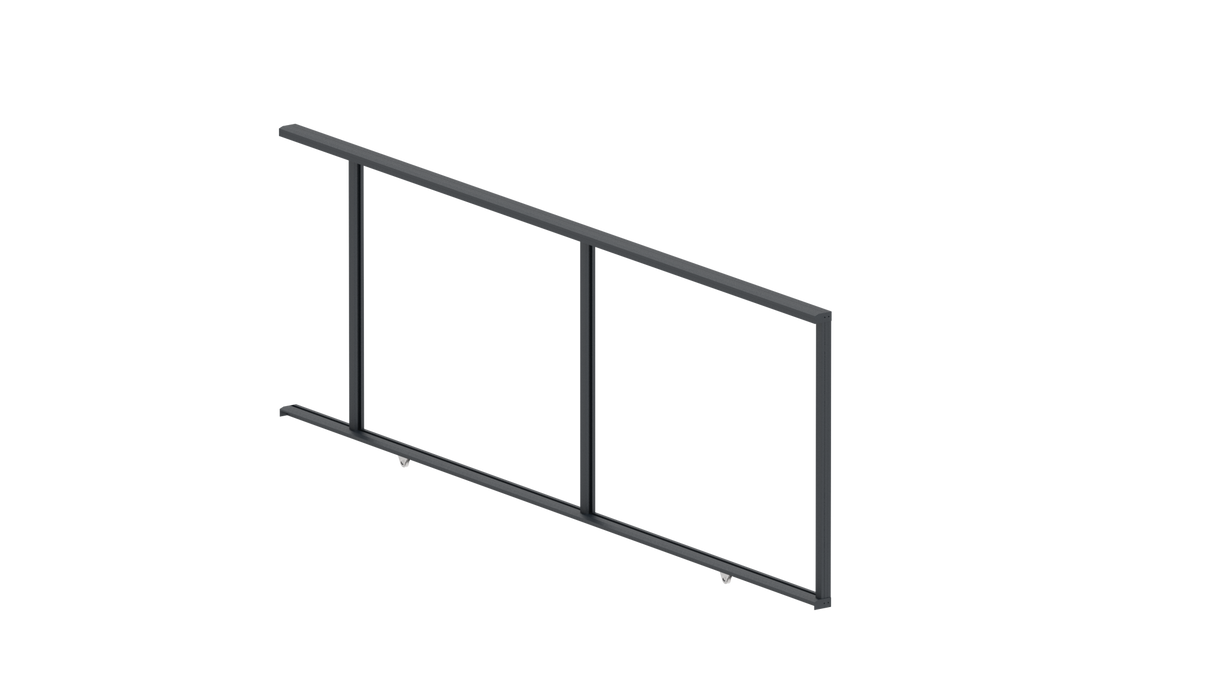 Aluminiowa rama bramy przesuwnej na kółkach 6x2,045 m, Antracyt R7016 - ZESTAW