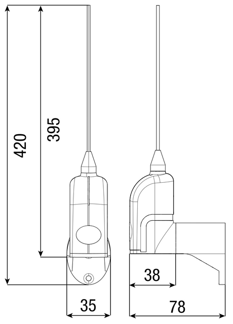 Antena CAME 433,9 MHz, koncentryczna. kabel 5m