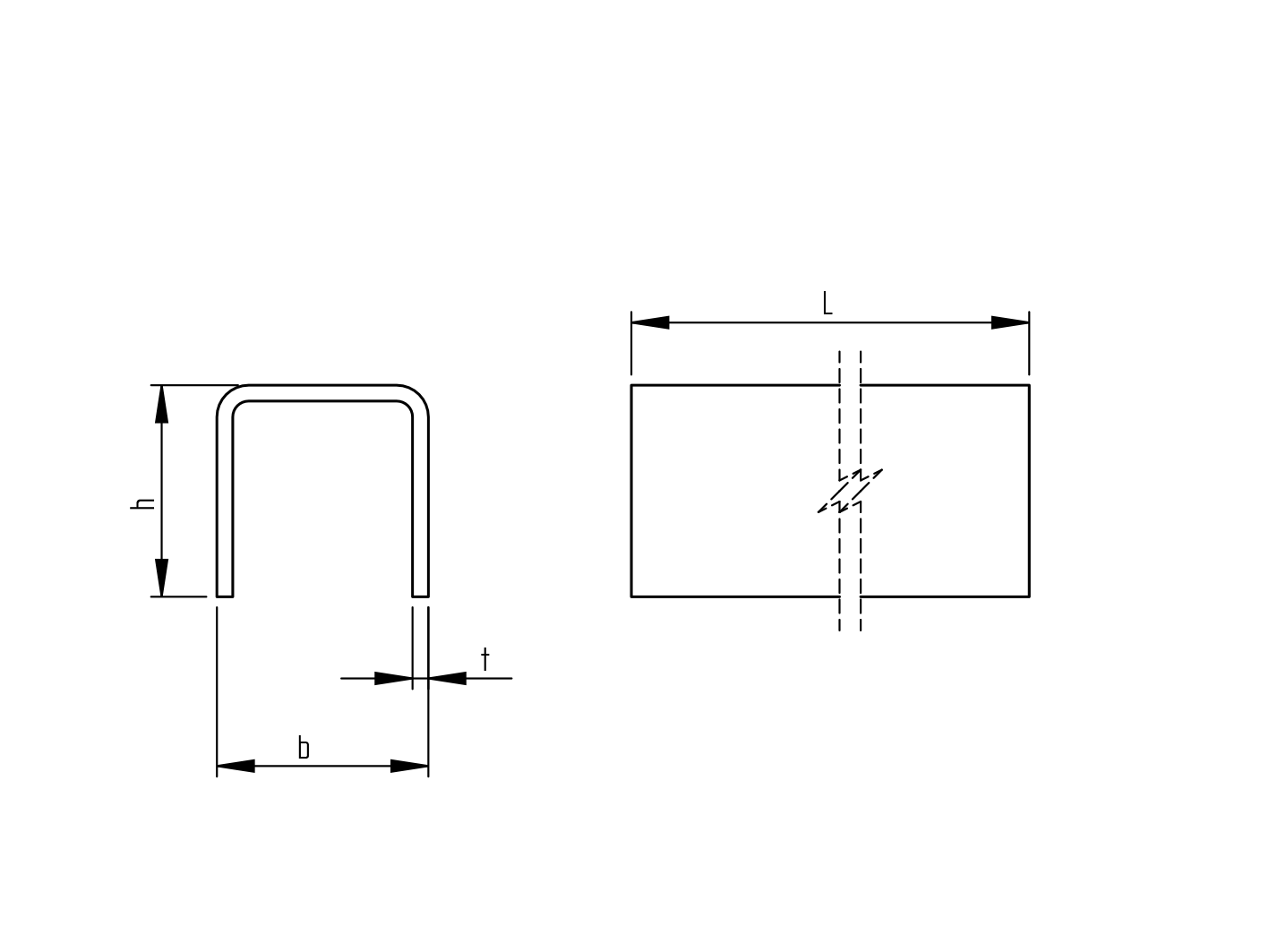 Profil U 40x40x3mm L6m