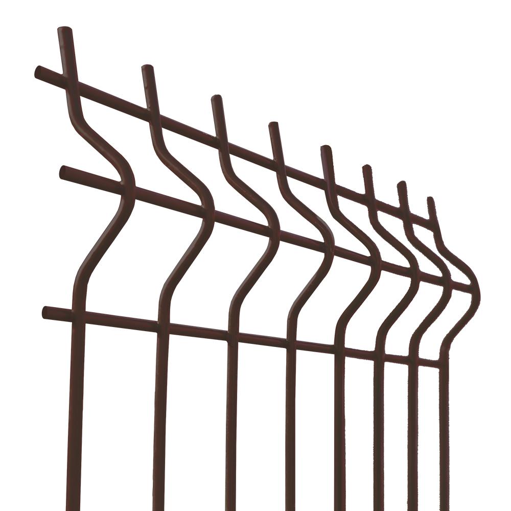 Welded fence panel 3D ZnPVC 2500x1230x4mm brown