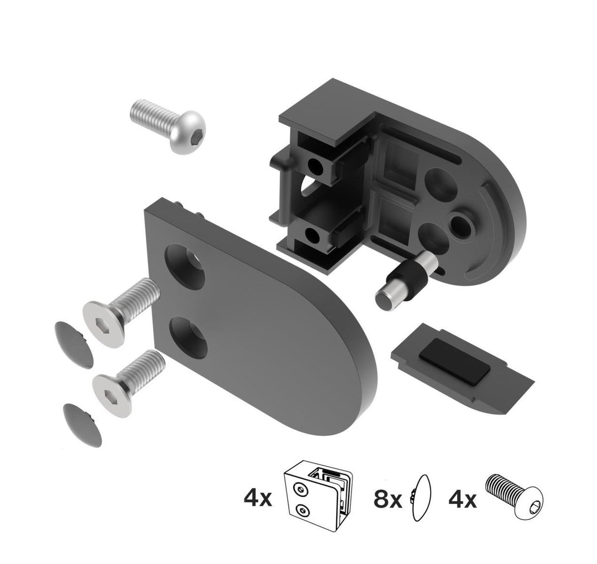 Uchwyt wypelni szkła obły na płasko