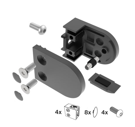 Uchwyt wypelni szkła obły na płasko