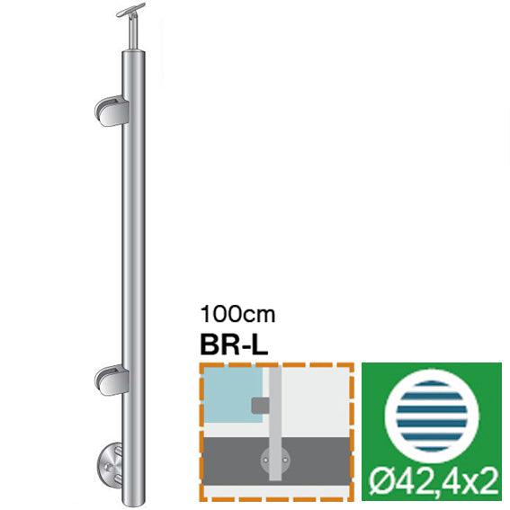 Słupek nierdzewny -prosto