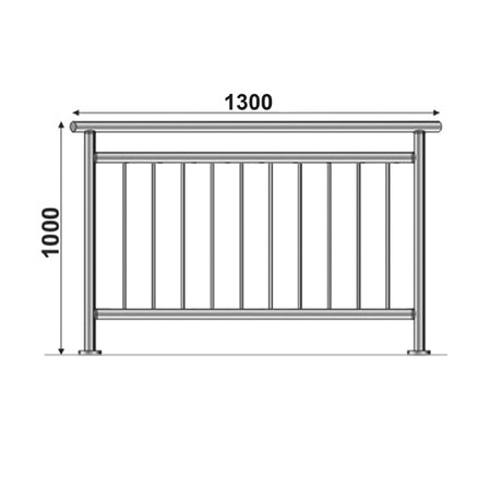 Balustrada nierdzewna pionowa VR AISI304, D42,4/d1