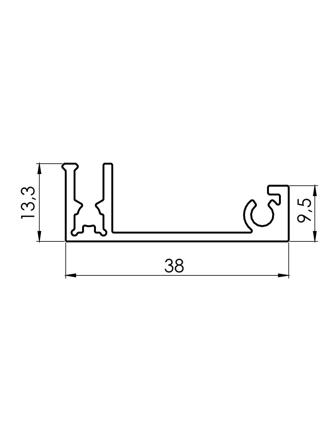 Aluminiowy adapter ogrodzeniowy do wypełnień - listwa maskująca 1200mm