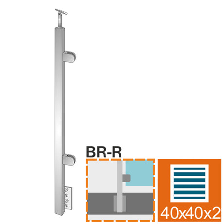 Słupek boczny 40x40x2 AISI 304
