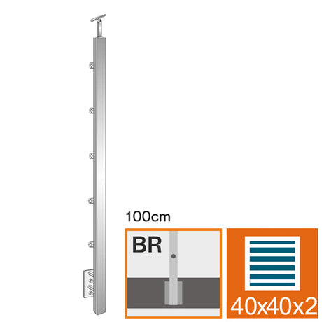 Slupek ze stali nierdzewnej AISI304, 40x40x2/5xd12