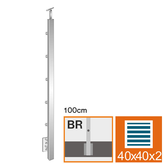 Slupek ze stali nierdzewnej AISI304, 40x40x2/5xd12